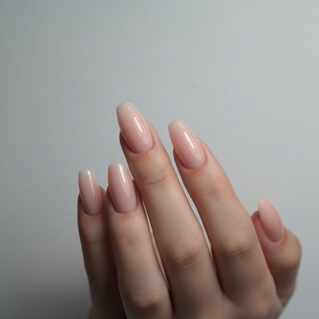 Elegant nude gel nails minimalist