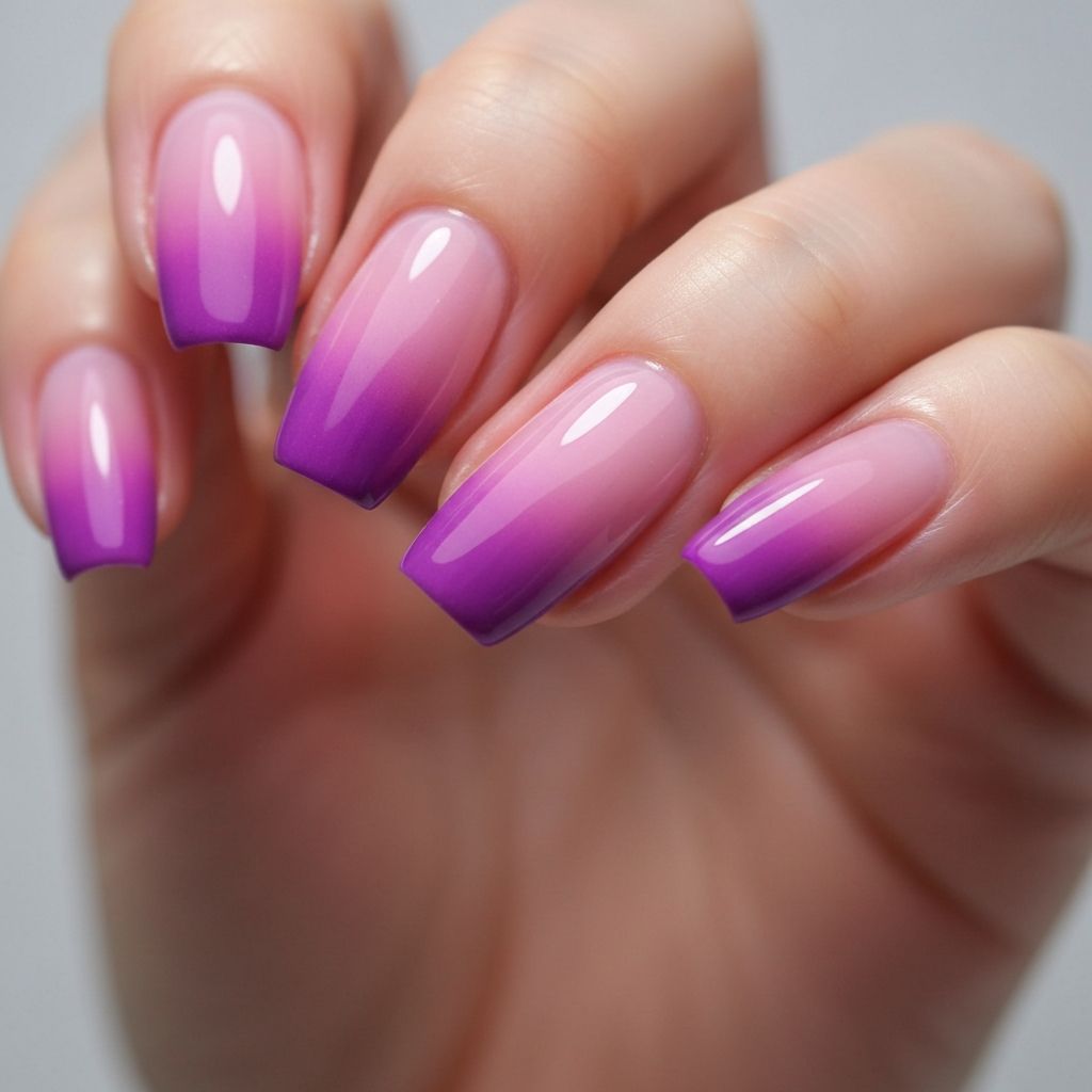 Gradient ombre nail art design
