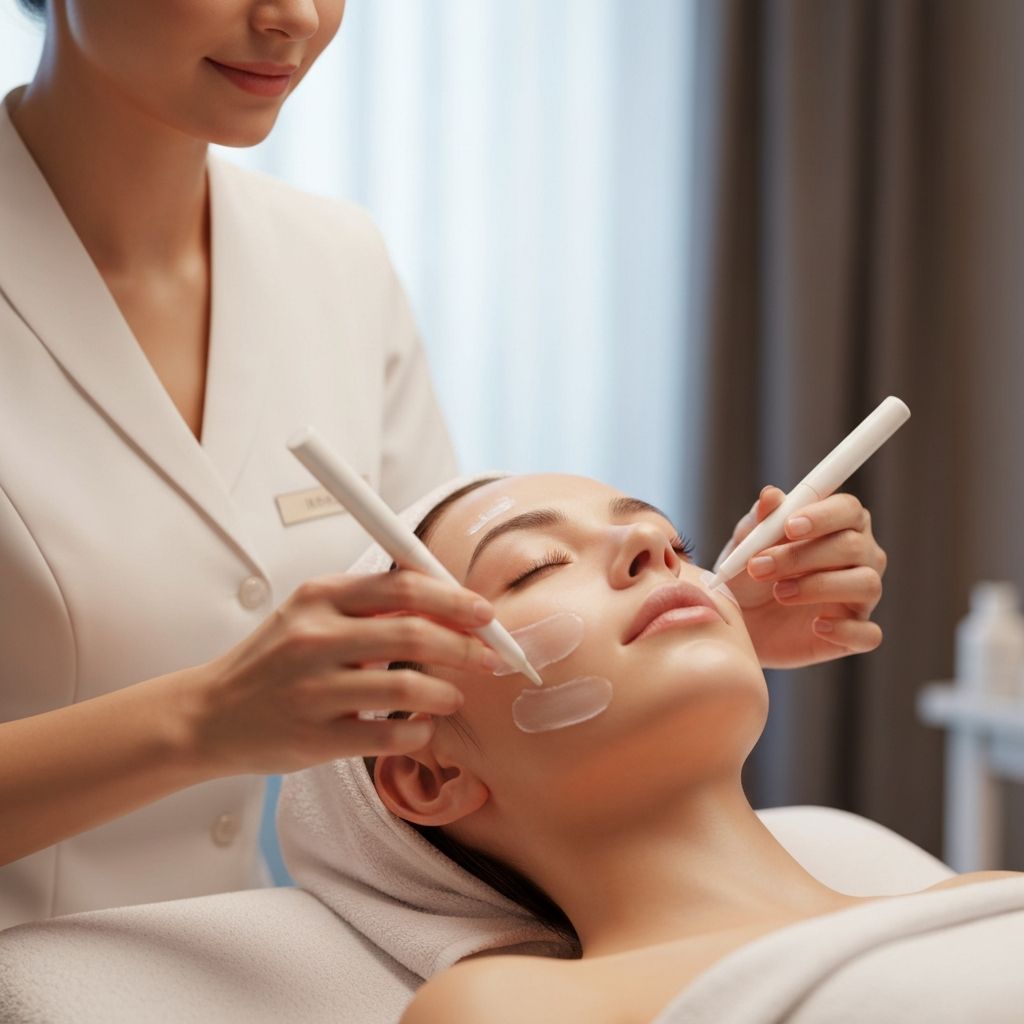 Relaxing facial skincare treatment